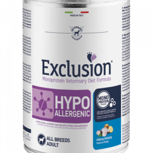 EXCLUSION DOG HYPO PESCE E PATATE LATTINA 400 GR