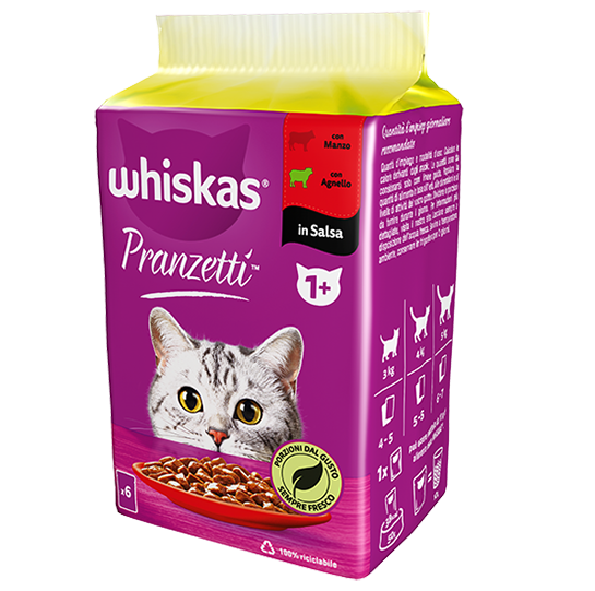 WHISKAS PRANZETTI CARNI MISTE 6 X 50 GR
