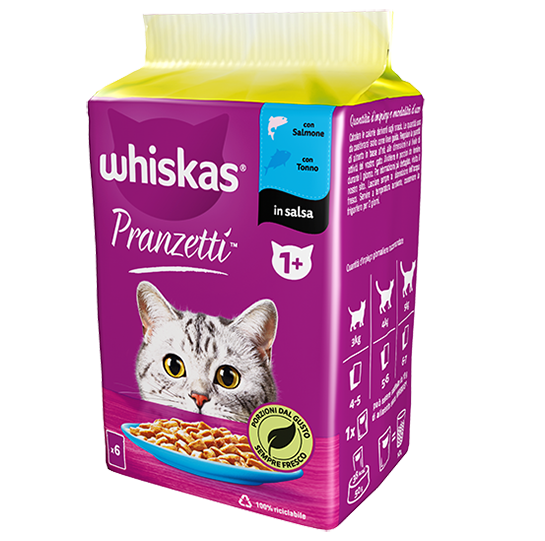 WHISKAS PRANZETTI PESCE IN SALSA 6 X 50 GR