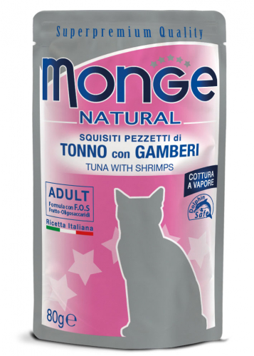 MONGE CAT TONNO E GAMBERETTI BUSTINA 80 GR
