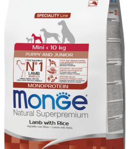 MONGE DOG PUPPY & JUNIOR MINI AGNELLO E RISO 800 GR