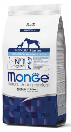 MONGE DOG STARTER MEDIO POLLO 1,5 KG