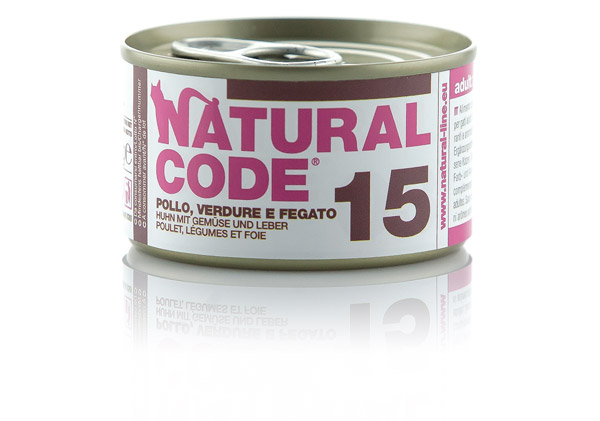 NATURAL CODE GATTO POLLO VERDURE E FEGATO LATTINA 85 GR