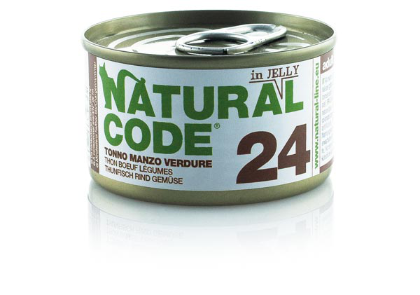 NATURAL CODE GATTO TONNO MANZO E VERDURE JELLY LATTINA 85 GR