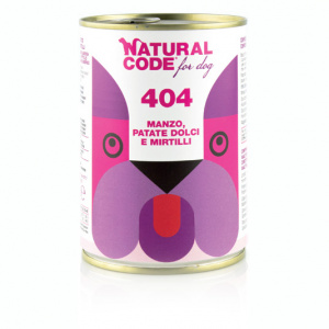 NATURAL CODE CANE MANZO PATATE E MIRTILLI LATTINA 400 GR