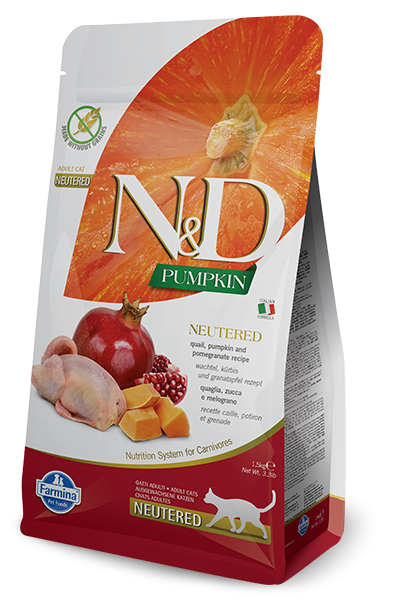 ND CAT ZUCCA QUAGLIA E MELOGRANO NEUTERED 300 GR