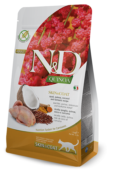 ND CAT QUINOA SKIN&COAT QUAGLIA E COCCO 1,5 KG