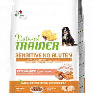 TRAINER NATURAL DOG SENSITIVE PUPPY MEDIUM MAXI SALMONE 12 KG