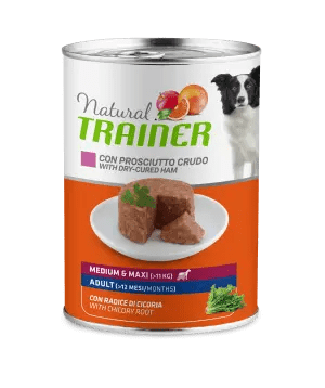 TRAINER NATURAL DOG ADULT MEDIUM PROSCIUTTO E RISO LATTINA 400 GR