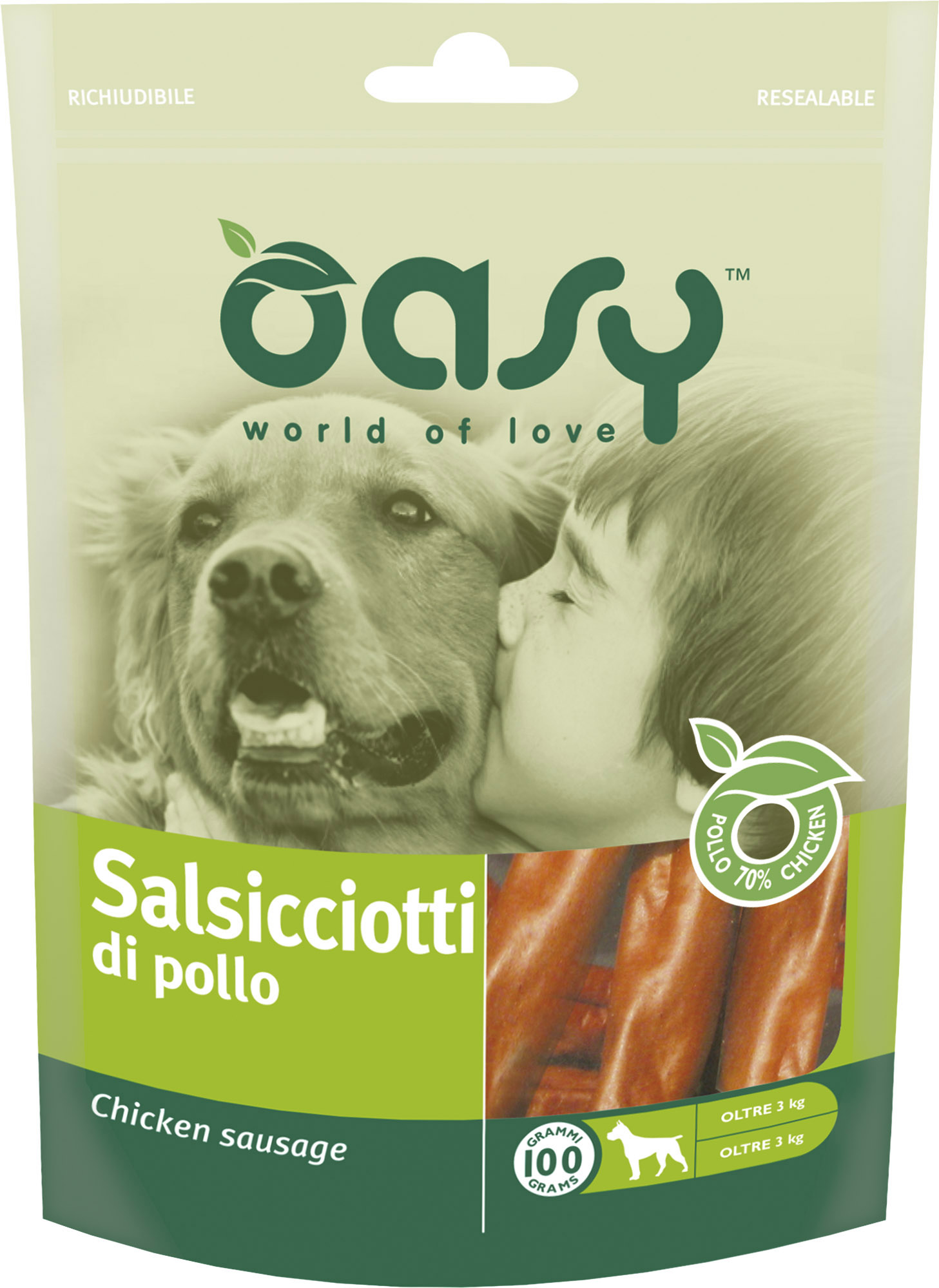 OASY SNACK DOG SALSICCIOTTI POLLO 100 GR