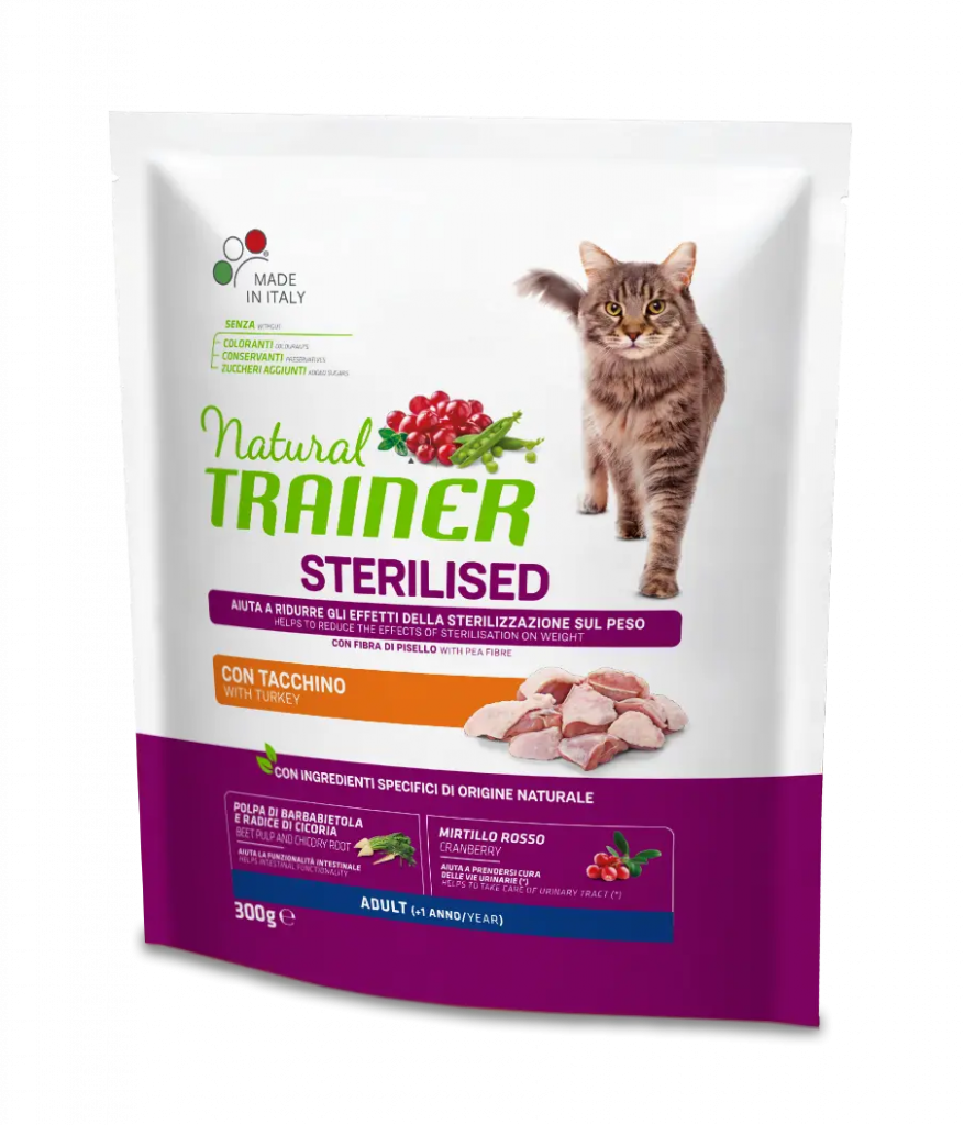 TRAINER NATURAL CAT STERILIZED TACCHINO 300 GR