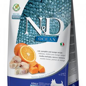 N&D Cane Ocean Zucca Merluzzo E Arancia Adult Mini 2,5 Kg