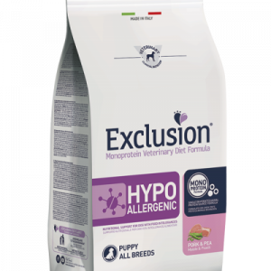 EXCLUSION DOG HYPO PUPPY MAIALE E PISELLI 2 KG