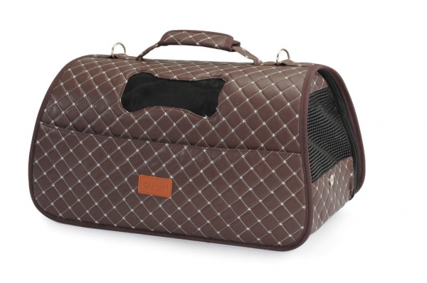 TRASPORTINO TRAPUNTATO "ROMBO" MARRONE 42X25X25 CM