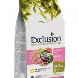 EXCLUSION DOG MEDITERRANEO PUPPY POLLO MEDIO 3 KG