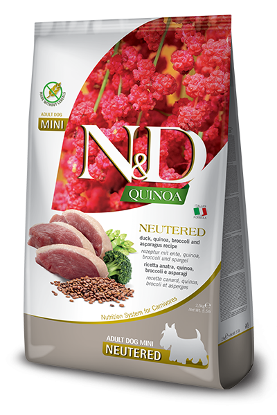 ND DOG QUINOA BROCCOLI E ASPARAGI NEUTERED ADULT MINI 2,5 KG