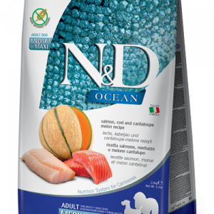 ND DOG OCEAN SALMONE MERLUZZO CANTALUPO ADULT MEDIO MAXI 12 KG