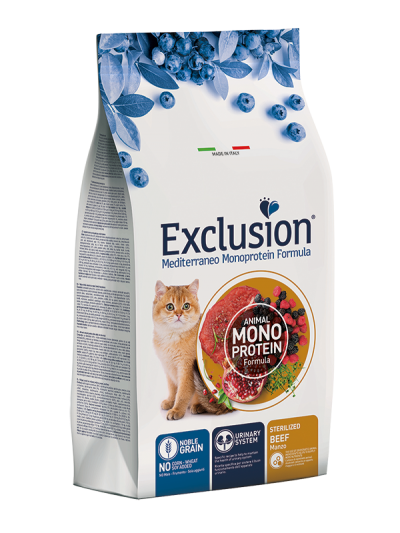 EXCLUSION CAT MEDITERRANEO STERILIZED MANZO 1,5 KG
