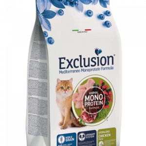 EXCLUSION CAT MEDITERRANEO STERILIZED POLLO 300 GR