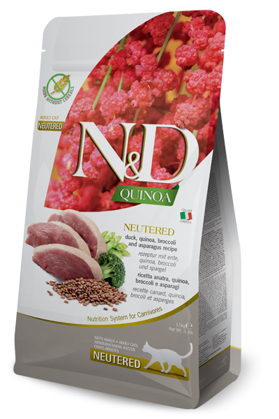 ND CAT QUINOA ANATRA BROCCOLI E ASPARAGI NEUTERED 300 GR