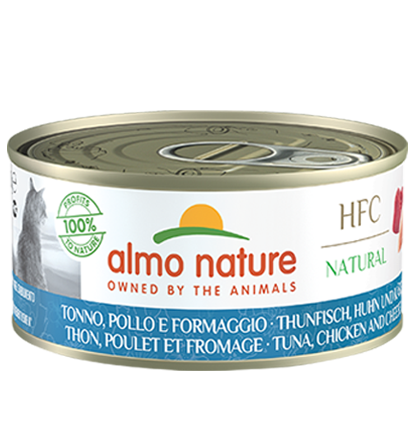 HFC CAT NATURAL TONNO POLLO E FORMAGGIO LATTINA 150 GR