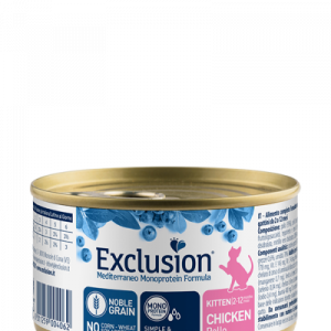 Exclusion Cat Mediterraneo Kitten Pollo Lattina 85 Gr