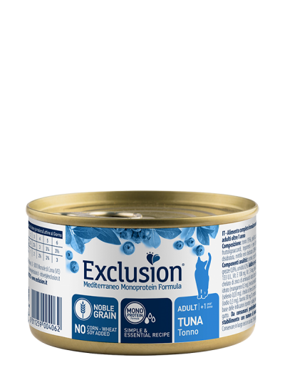 EXCLUSION CAT MEDITERRANEO ADULT TONNO LATTINA 85 GR