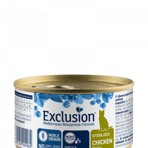 EXCLUSION CAT MEDITERRANEO STERILIZED POLLO LATTINA 85 GR