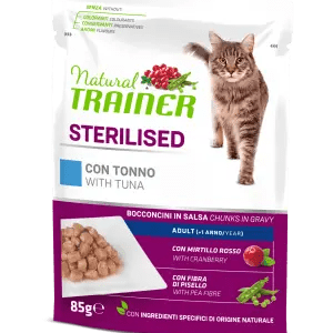 TRAINER NATURAL CAT MULTIPACK STERILIZED TONNO 4 BUSTINE 85 GR