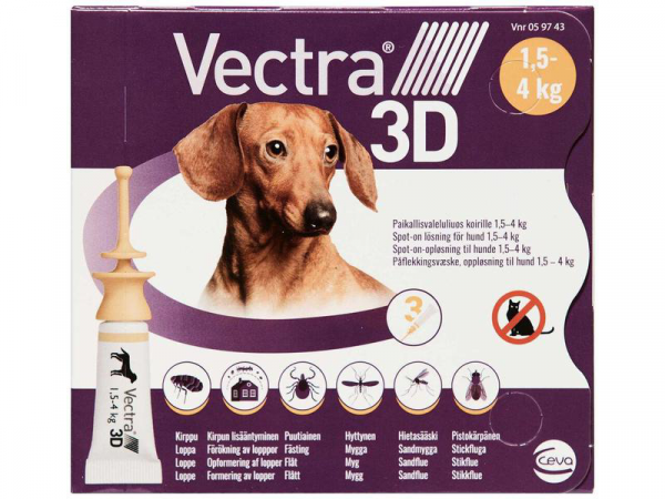 VECTRA 3 D CANI 1,5-4 KG 3 PIPETTE