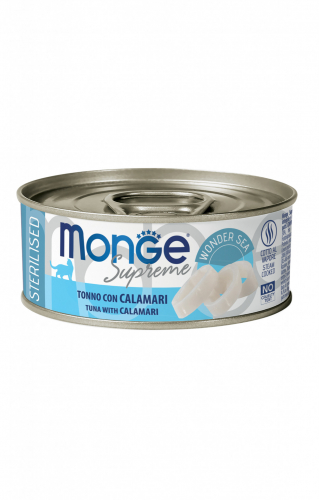MONGE SUPREME STERILIZED TONNO E CALAMARI LATTINA 80 GR