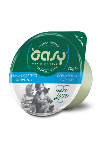 OASY CAT MORE LOVE PESCE OCEANICO E PATATE CUP 70 GR