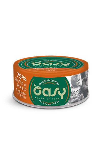 OASY CAT MORE LOVE PETTO DI POLLO LATTINA 70 GR
