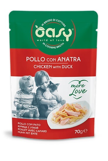 OASY CAT MORE LOVE POLLO E ANATRA BUSTINA 70 GR