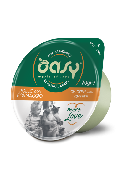 OASY CAT MORE LOVE POLLO E FORMAGGIO CUP 70 GR