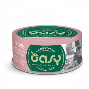OASY CAT MORE LOVE POLLO E PROSCIUTTO LATTINA 70 GR
