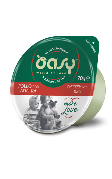 OASY CAT MORE LOVE POLLO E ANATRA CUP 70 GR