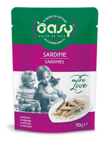 OASY CAT MORE LOVE SARDINE BUSTINA 70 GR