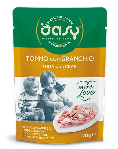 OASY CAT MORE LOVE TONNO E GRANCHIO BUSTINA 70 GR