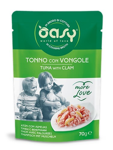 OASY CAT MORE LOVE TONNO E VONGOLE BUSTINA 70 GR