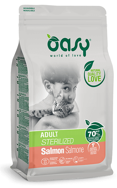 OASY CAT STERILIZED SALMONE 300 GR
