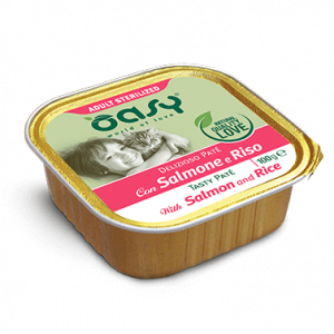 Oasy Cat Pate’ Sterilized Salmone Vaschetta 100 Gr