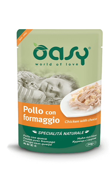 OASY CAT POLLO E FORMAGGIO BUSTINA 70 GR