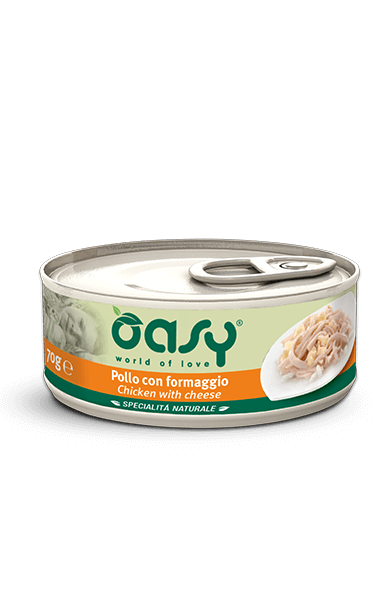 OASY CAT POLLO E FORMAGGIO LATTINA 150 GR