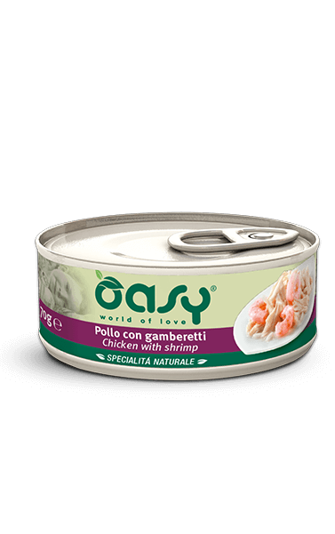 OASY CAT POLLO E GAMBERETTI LATTINA 70 GR