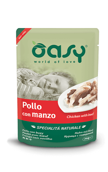 OASY CAT POLLO E MANZO BUSTINA 70 GR
