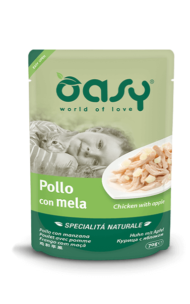 OASY CAT POLLO E MELA BUSTINA 70 GR