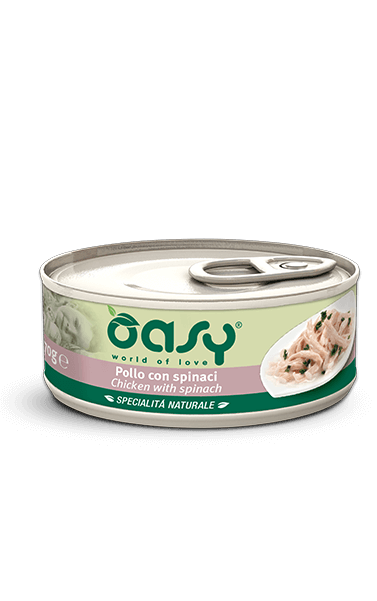 OASY CAT POLLO E SPINACI LATTINA 70 GR