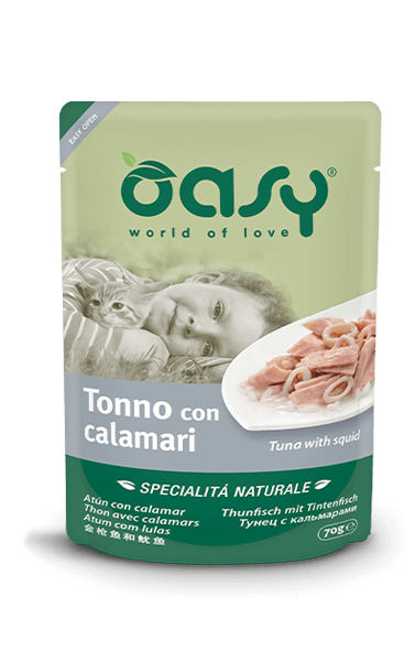 OASY CAT TONNO E CALAMARI BUSTINA 70 GR