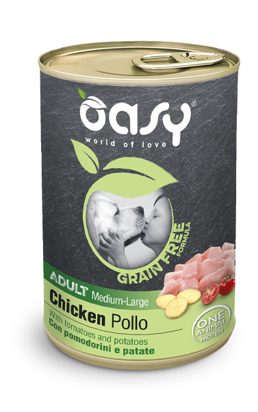 OASY DOG GRAIN FREE ADULT MEDIUM LARGE POLLO LATTINA 400 GR
